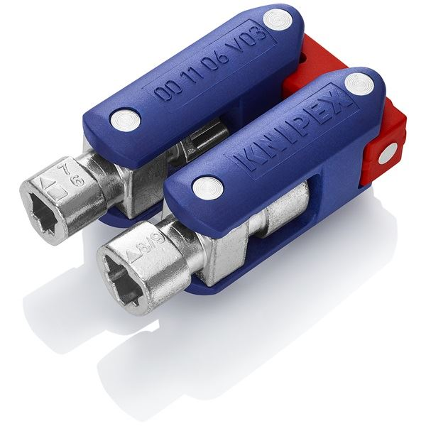 Knipex KNIPEX DoubleJoint control cabinet wrench, socket wrench (blue/red, total arm length 97mm) (K001106V03)-0